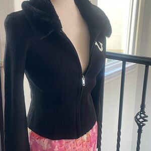 True Religion Black Fleece Jacket